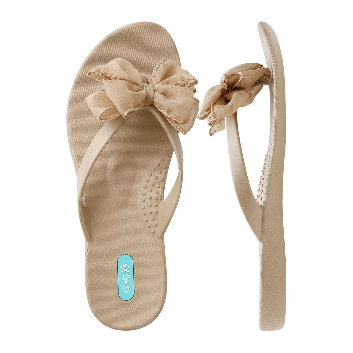 Mollie | Cute Comfortable Bow Flip Flops for Women | Oka-B
