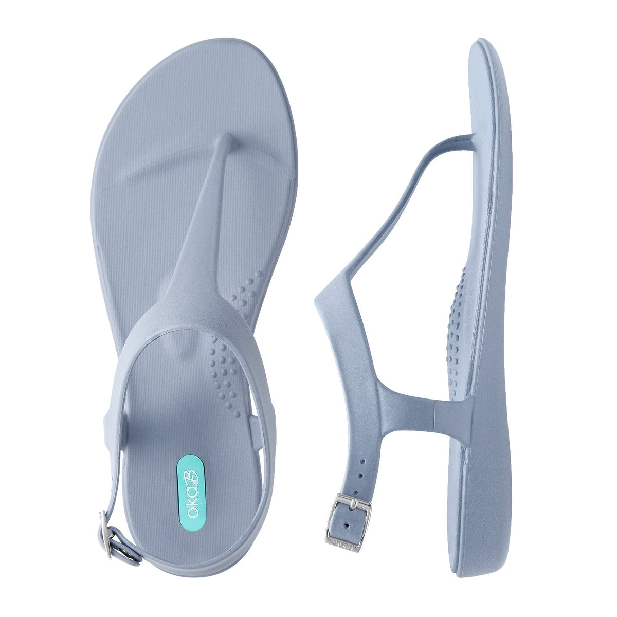 Blue t strap sandals outlet