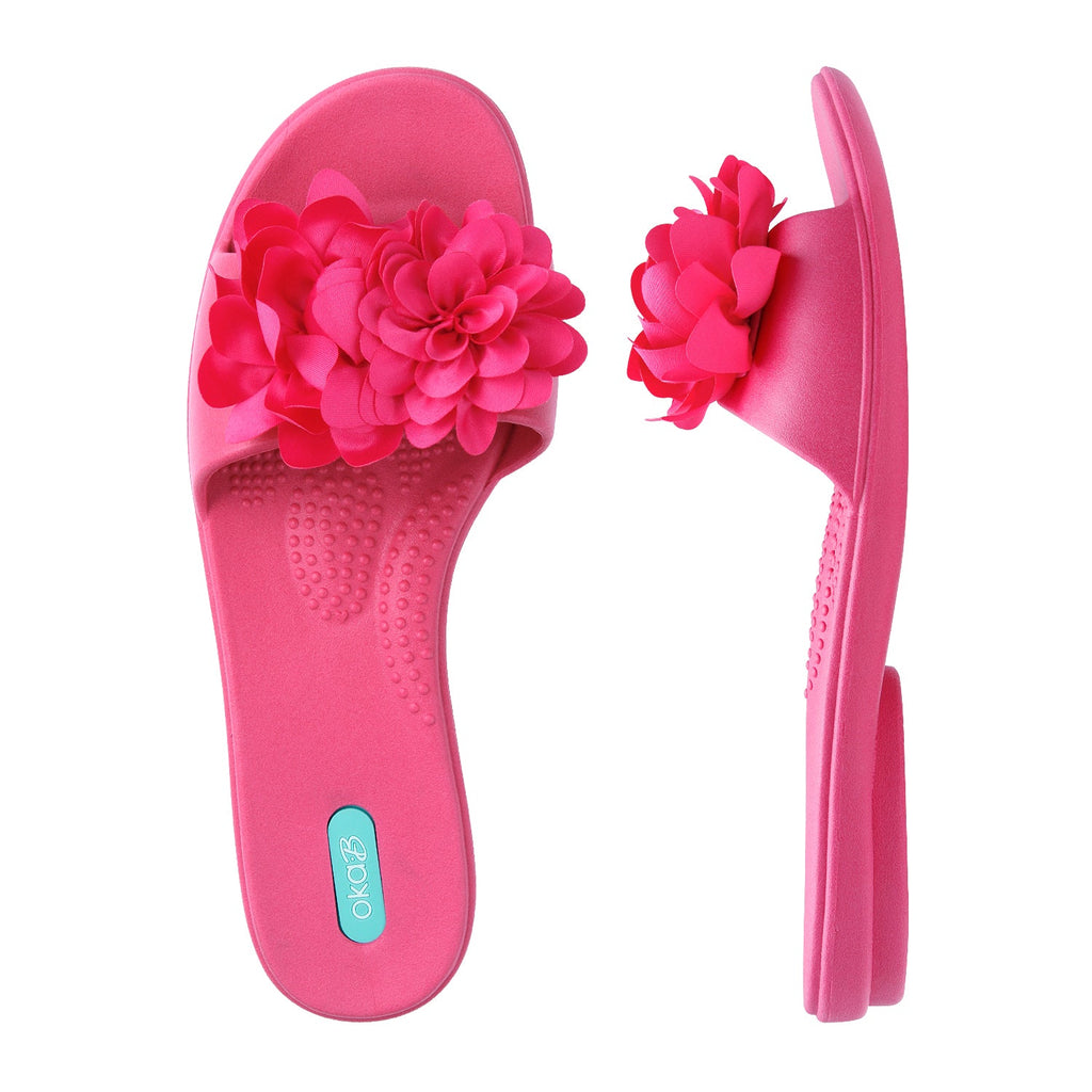 Delphine Slide Sandals - Popsicle Pink - Oka-B