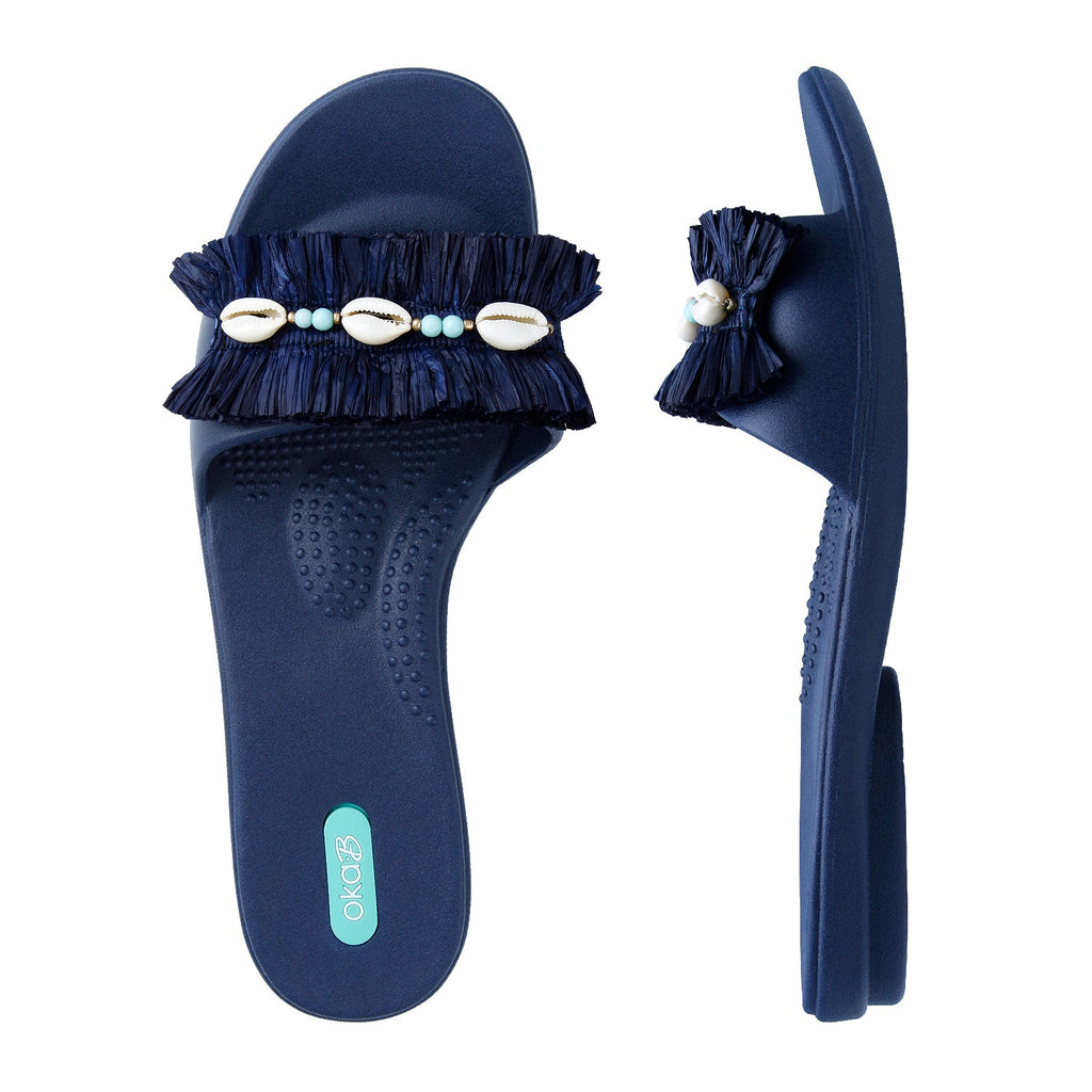 Kalani Slide Sandals - Sapphire - Oka-B