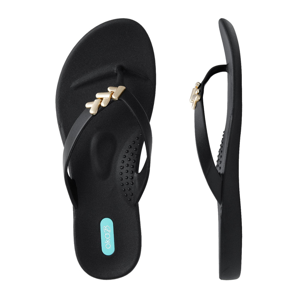 Bonnie Flip Flops - Licorice - Oka - B