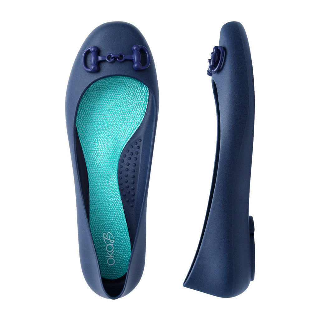 Della Matte Ballet Flats - Sapphire - Oka - B