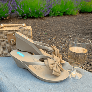 Evelyn Wedge Flip Flops Licorice Oka B - Main Image