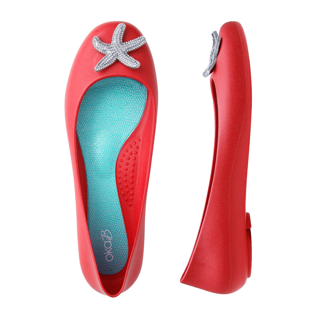 Liana Matte Ballet Flats - Cherry - Oka - B