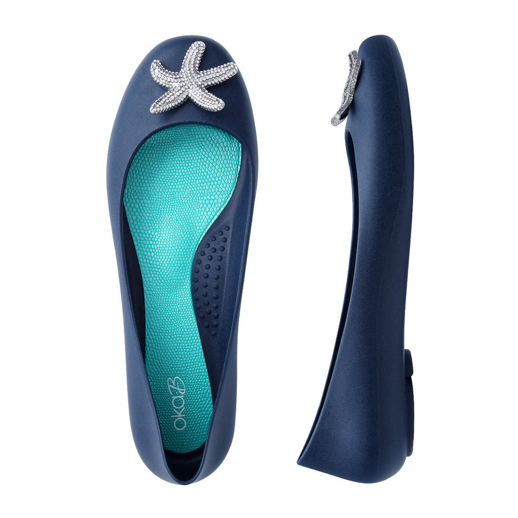 Liana Matte Ballet Flats - Sapphire - Oka - B