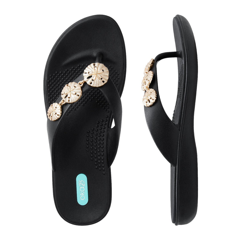 Melanie Flip Flops - Licorice - Oka - B