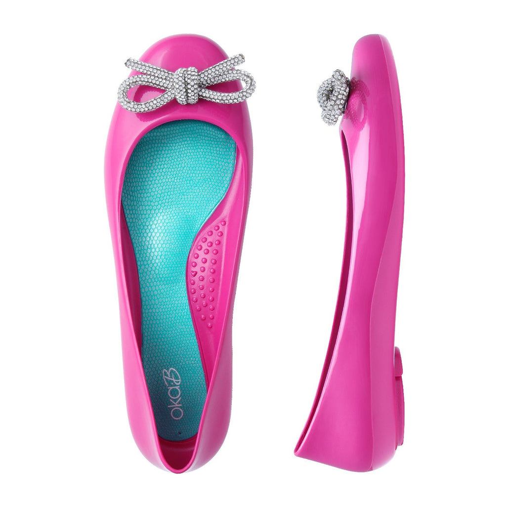 Scarlett Shiny Ballet Flats - Sangria - Oka - B