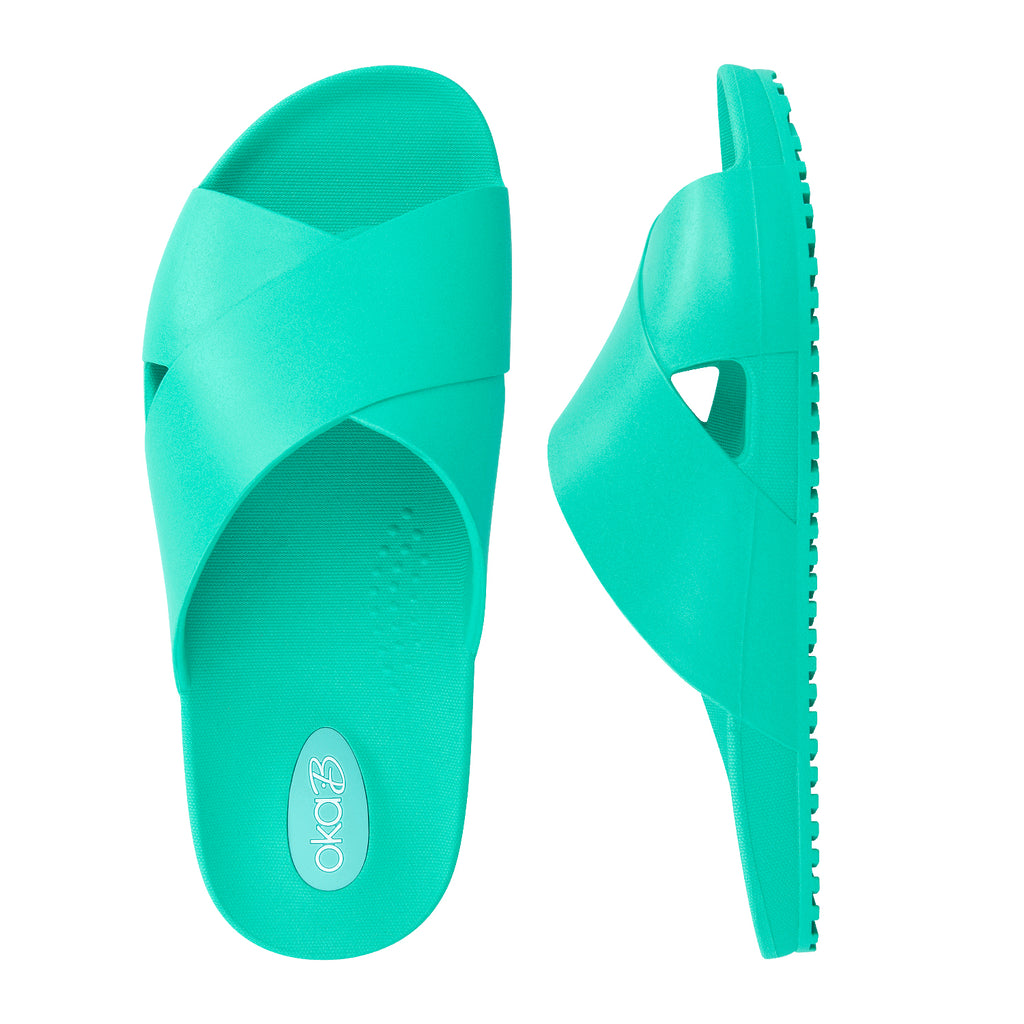 Maxwell Slide Sandals - Dark Teal - Oka-B