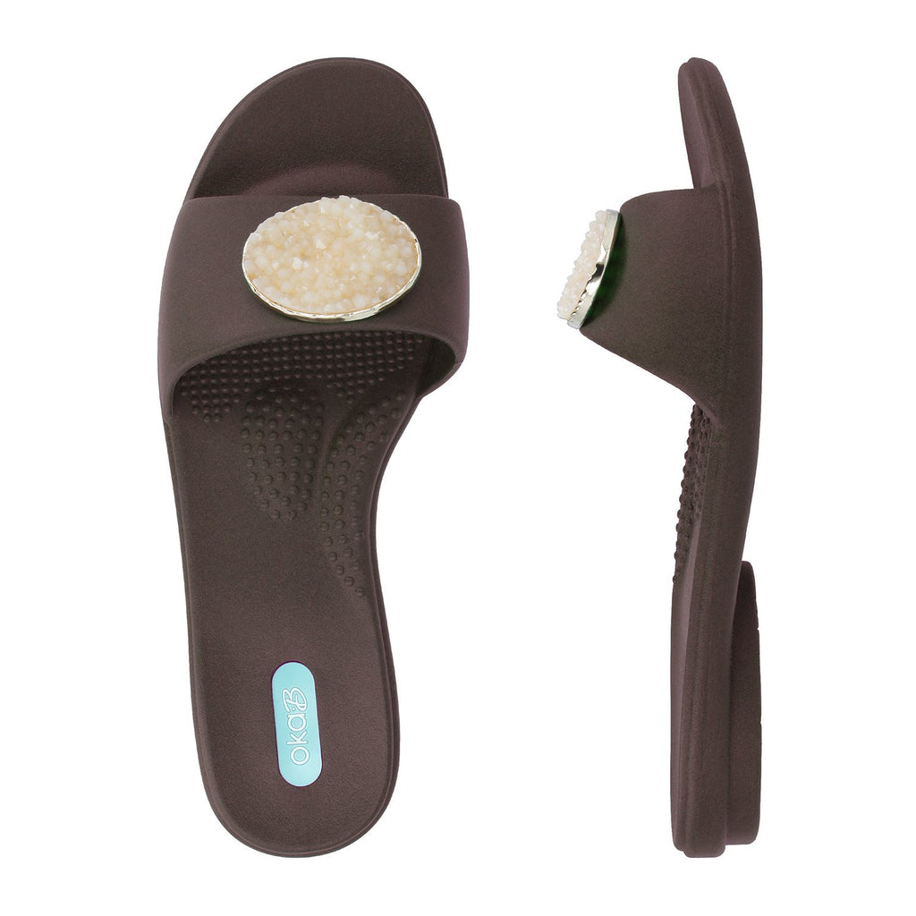 Monty Slide Sandals - Hot Chocolate - Oka-B