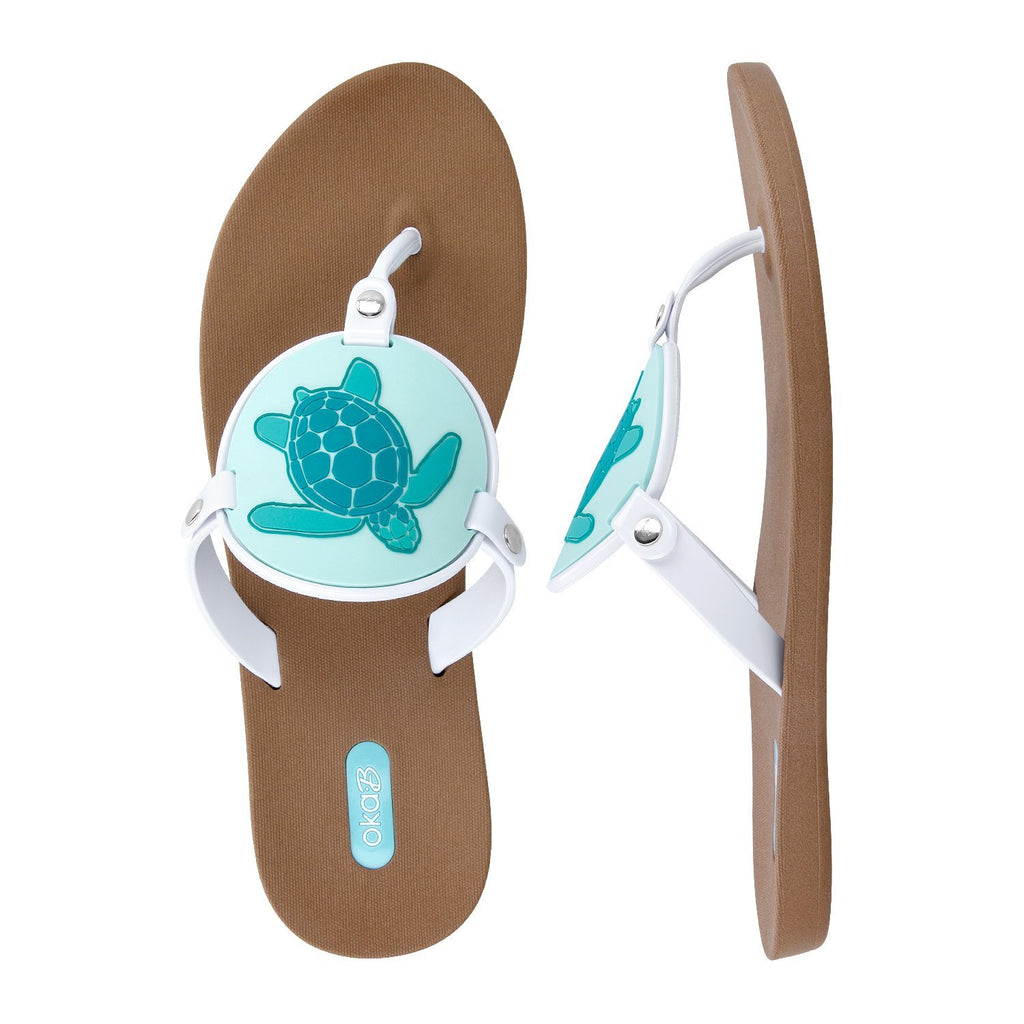 Solara Flip Flops - Toffee/Sea Turtle - Oka-B