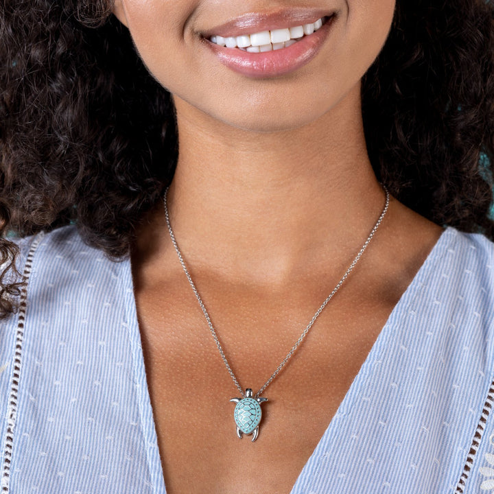 Silver Turtle Necklace - Oka-B