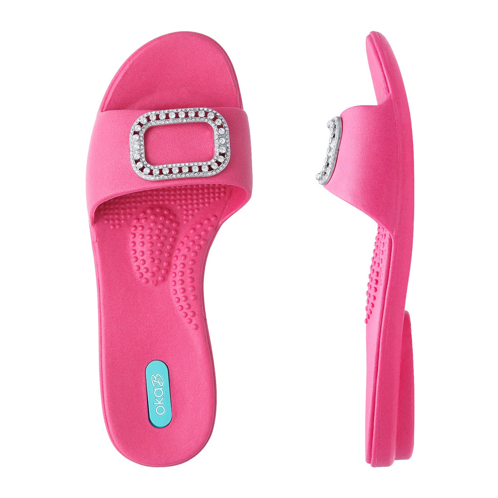 Amelie Slide Sandals - Popsicle Pink - Oka-B