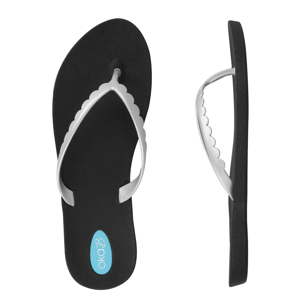 Bristol Flip Flops - Licorice/Pearl - Oka-B