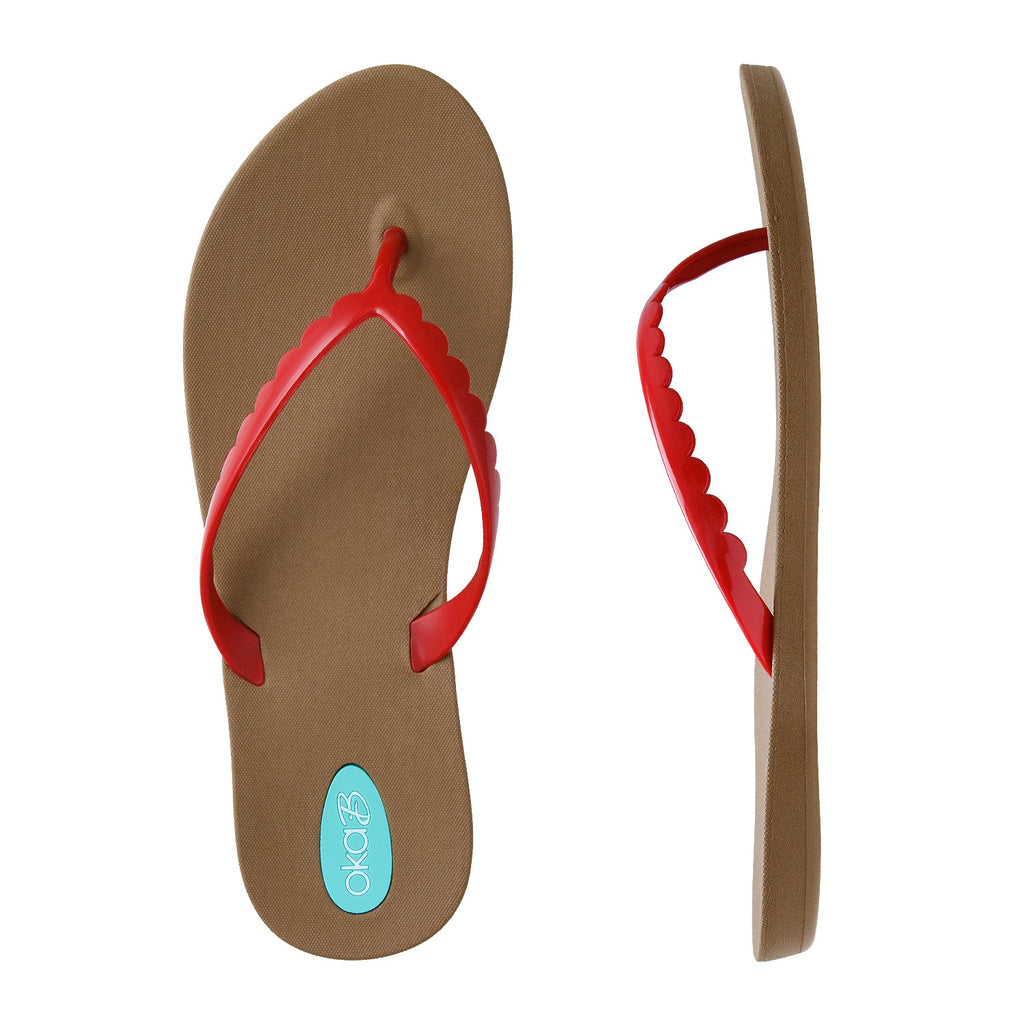 Bristol Flip Flops - Toffee/Cherry - Oka-B