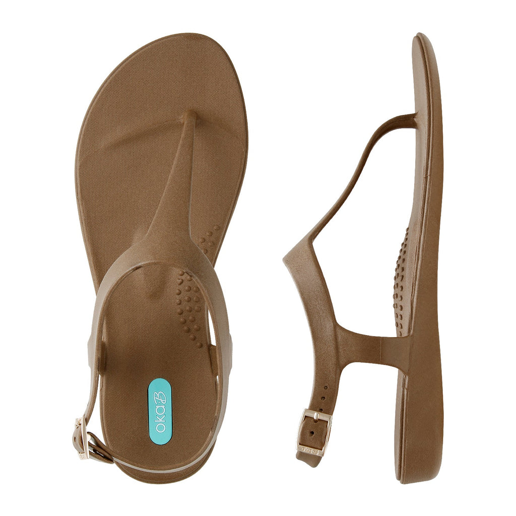 Carson T-Strap Sandals - Toffee - Oka-B