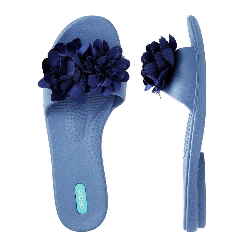 Delphine Slide Sandals - Elemental Blue - Oka-B