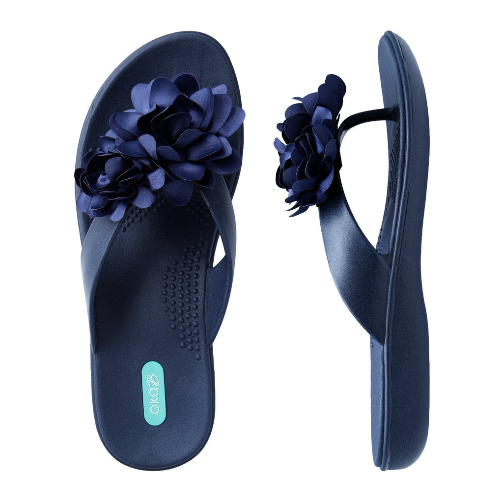 Fleur Flip Flops - Sapphire - Oka-B