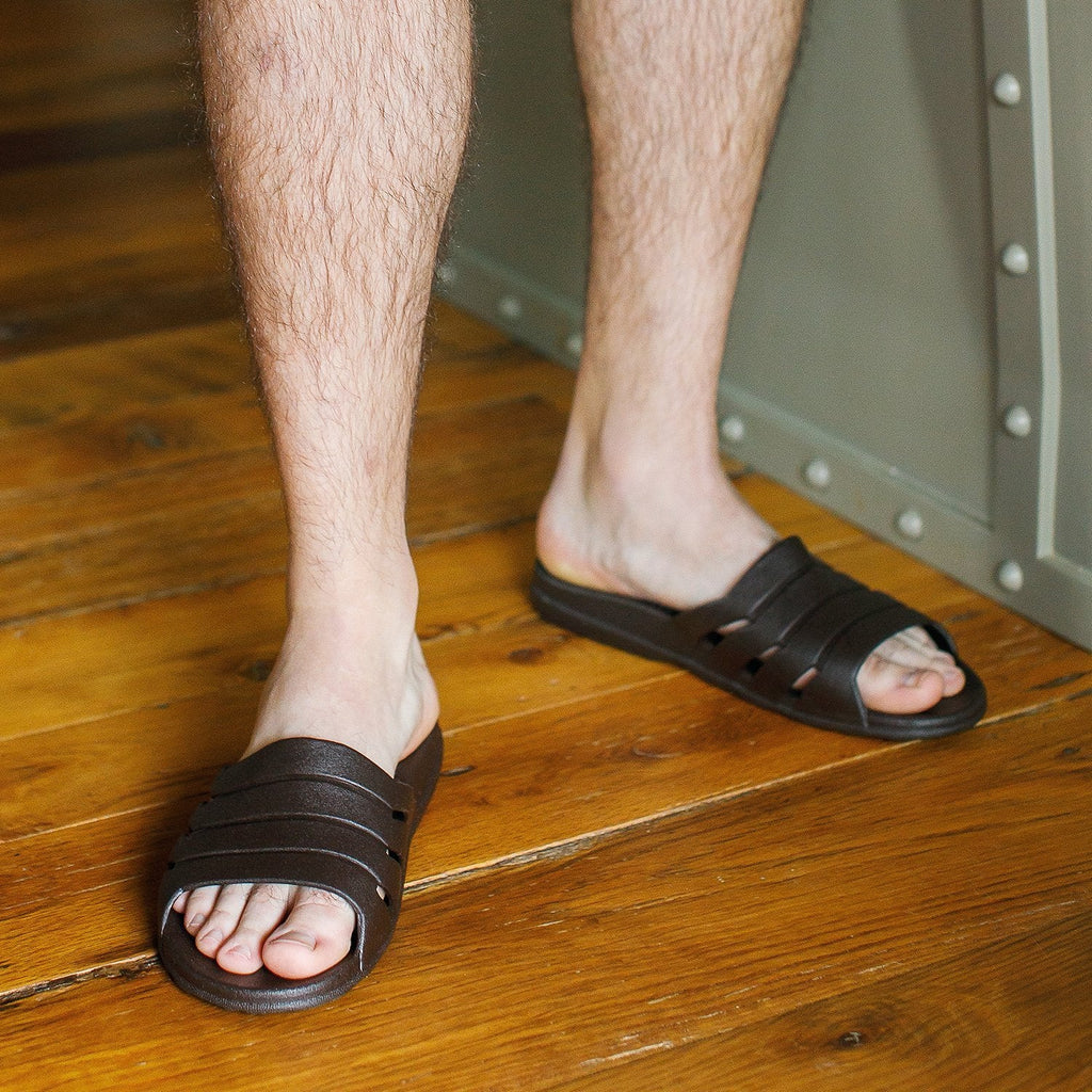 Grayson Men's Slide Sandals - Hot Chocolate - Oka-B
