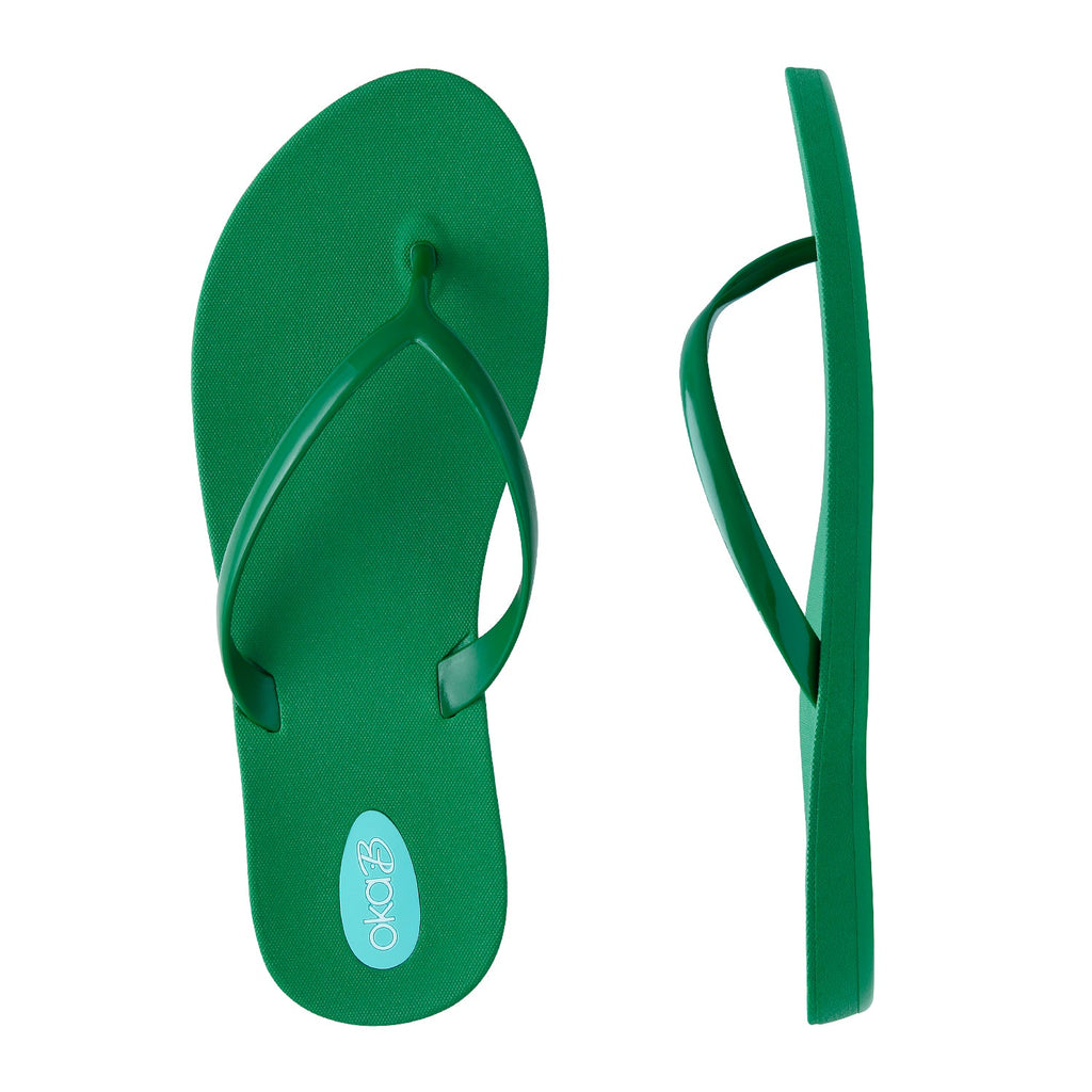 Greta Flip Flops - Kelly Green - Oka-B