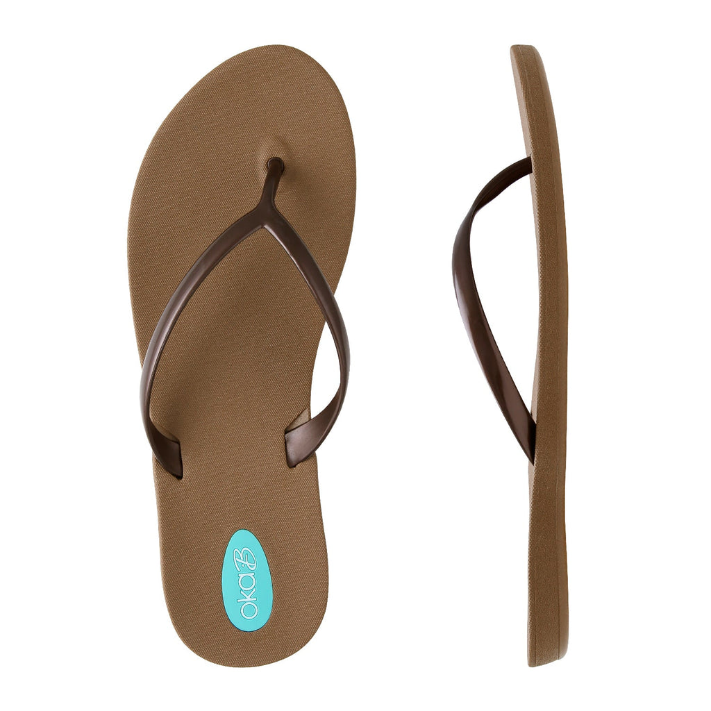 Greta Flip Flops - Toffee/Copper - Oka-B