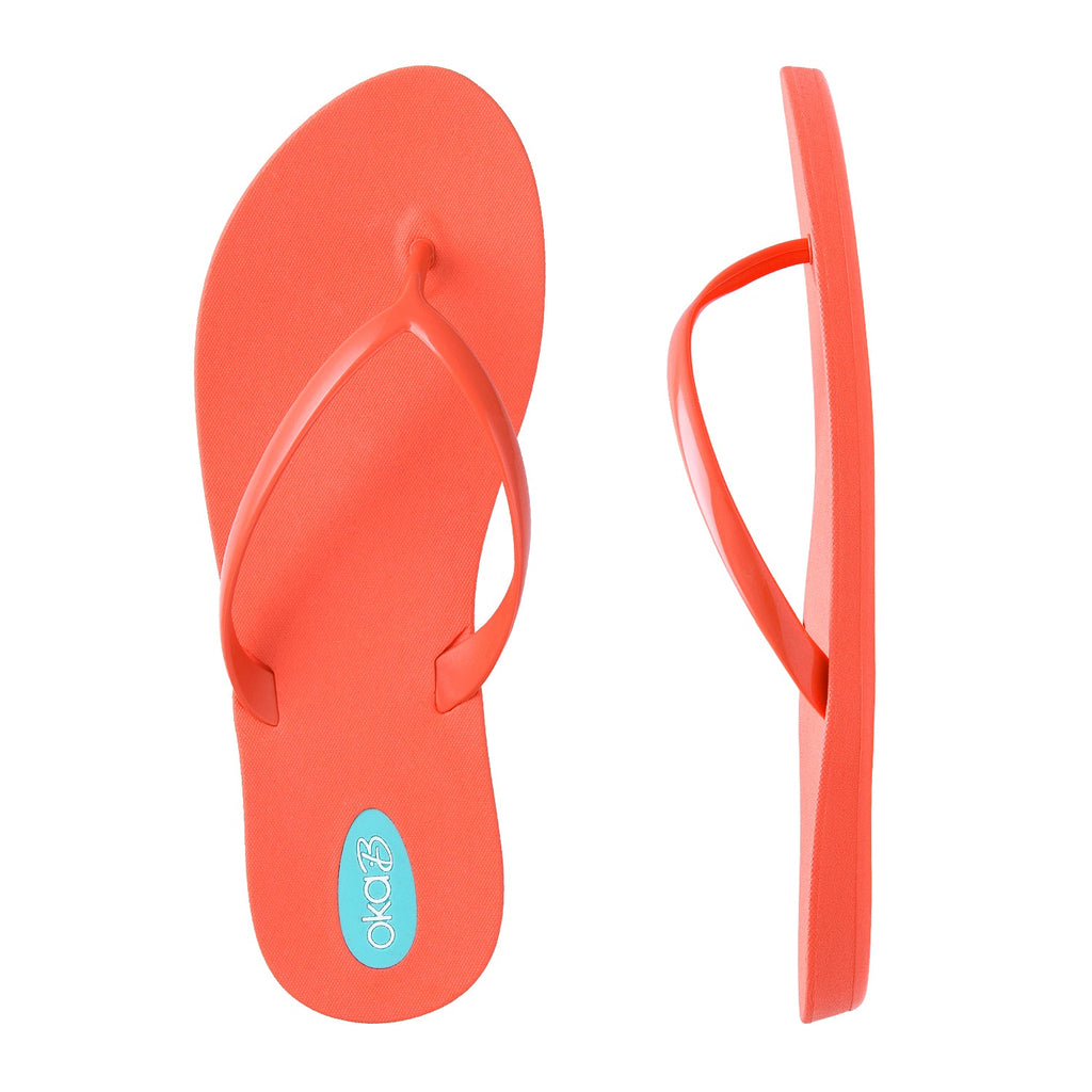 Greta Slim Flip Flops - Guava - Oka-B