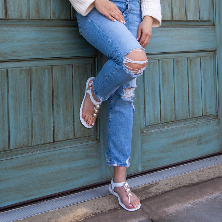 Maisie T-Strap Sandal - Salt - Oka-B