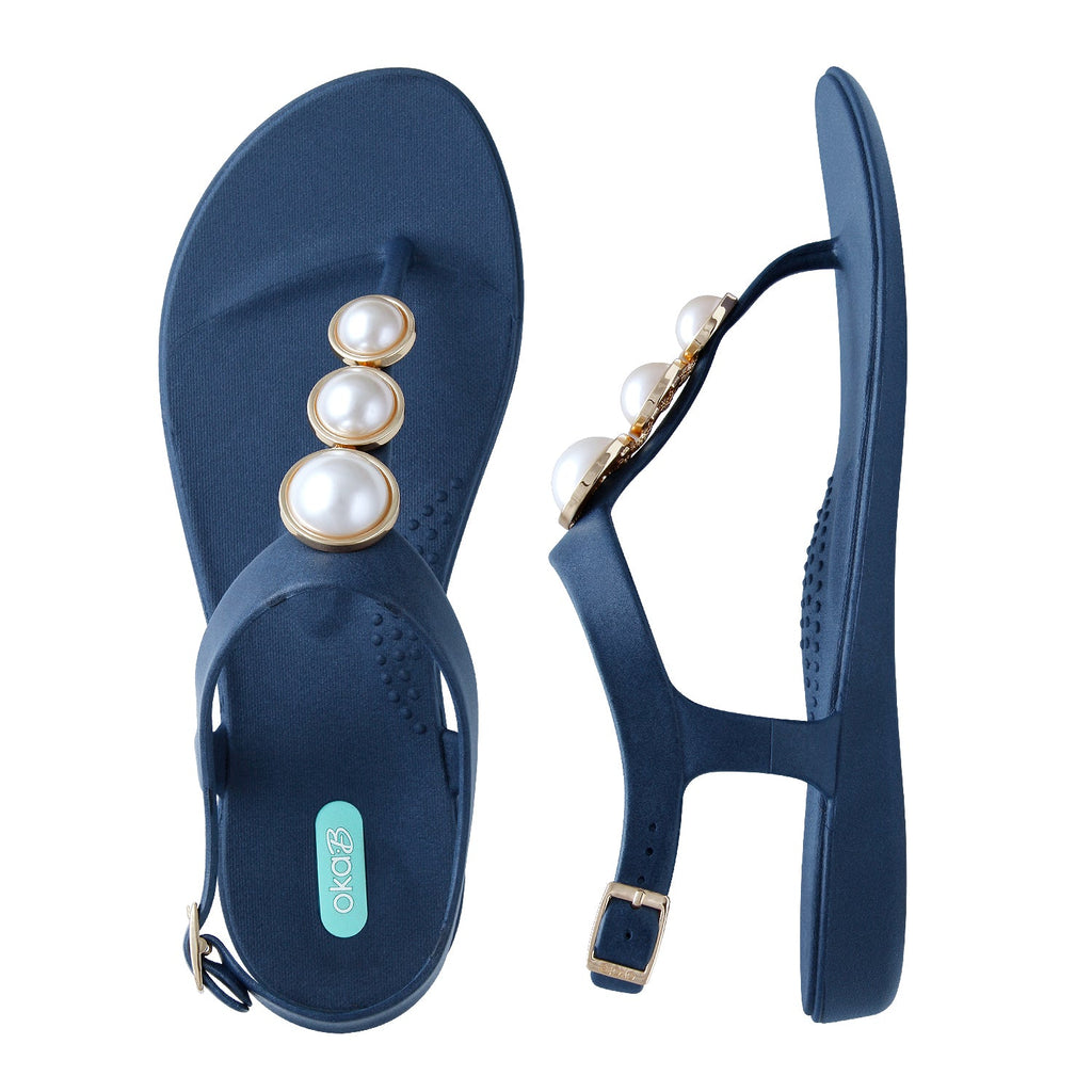 Maisie T-Strap Sandals - Sapphire - Oka-B