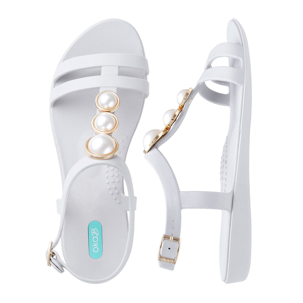 Marguerite Sandals - Pebble - Oka-B