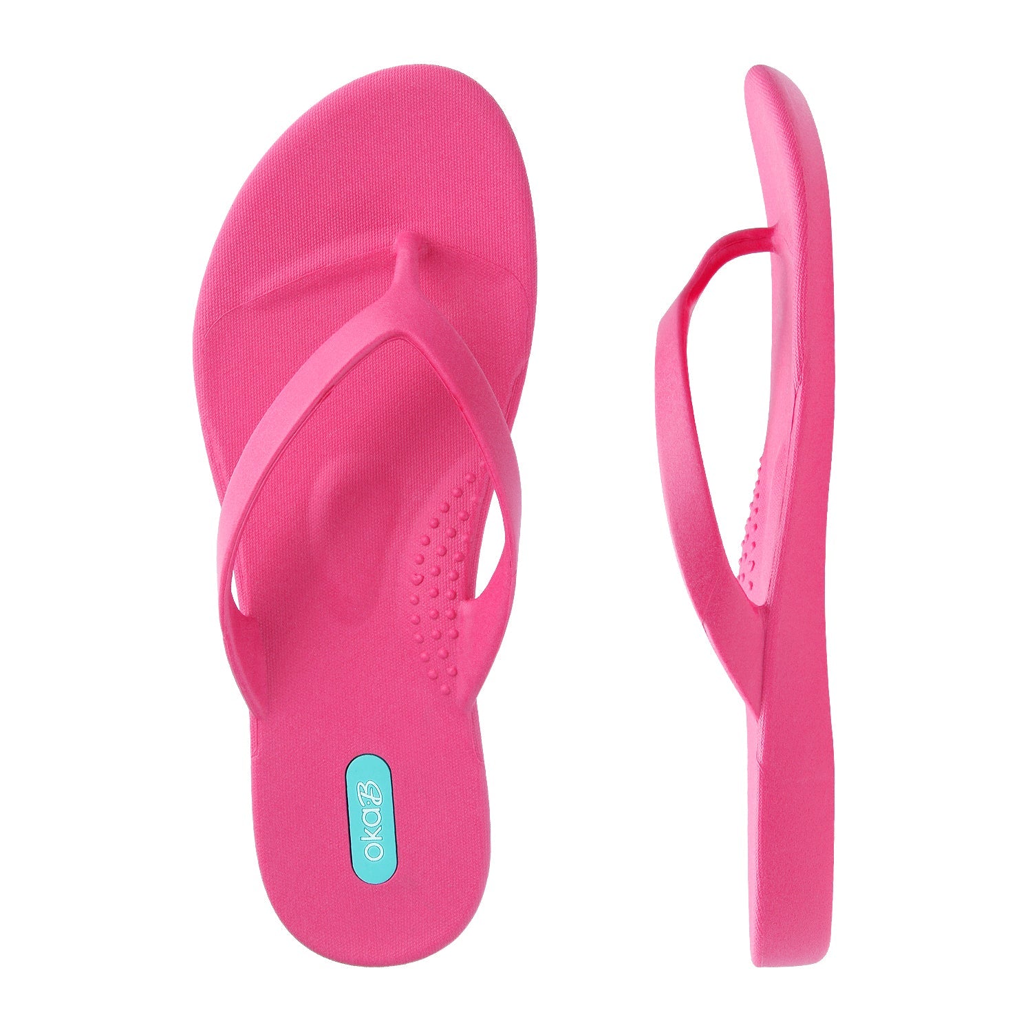 Neon pink sales flip flops
