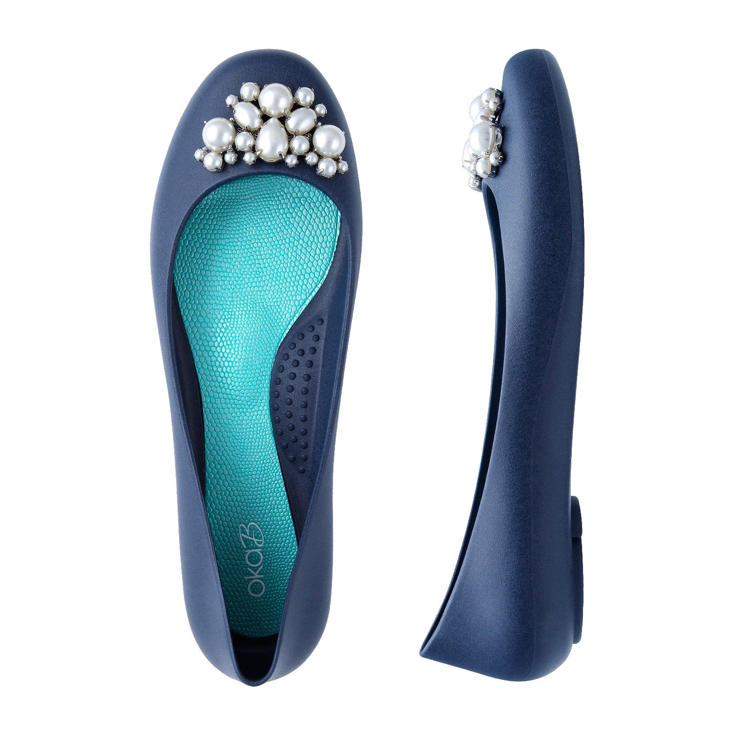 Pearl Matte Ballet Flats - Sapphire - Oka-B