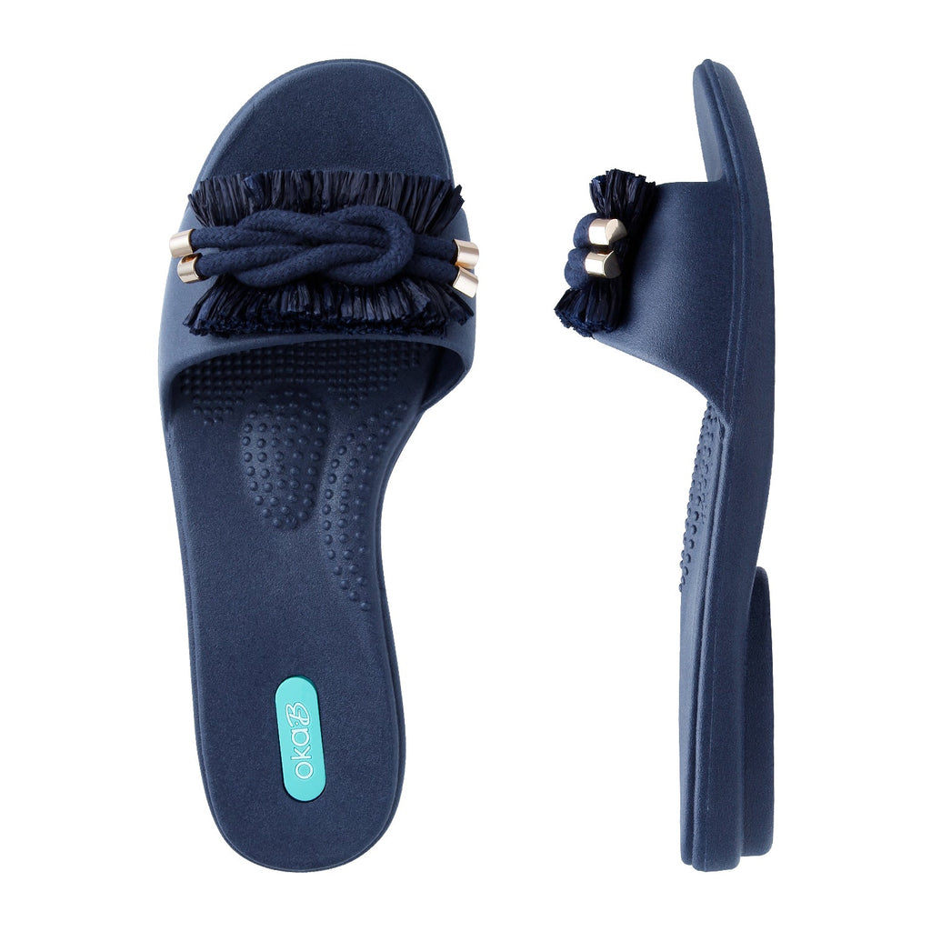 Raffi Slide Sandals - Sapphire - Oka-B