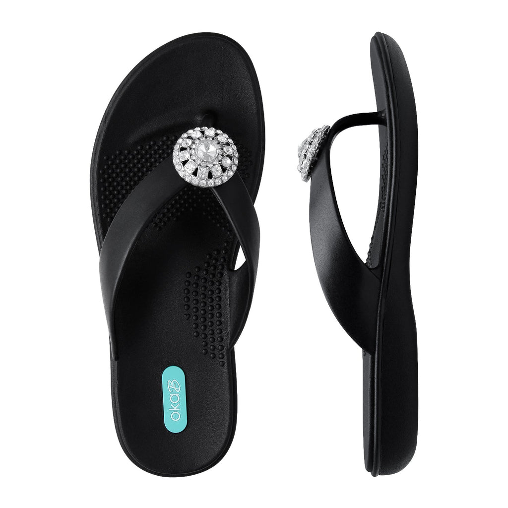 Suzie Flip Flops - Licorice - Oka-B