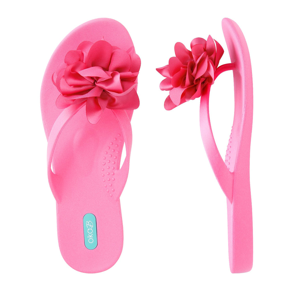 Vivie Flip Flops - Electric Pink - Oka-B