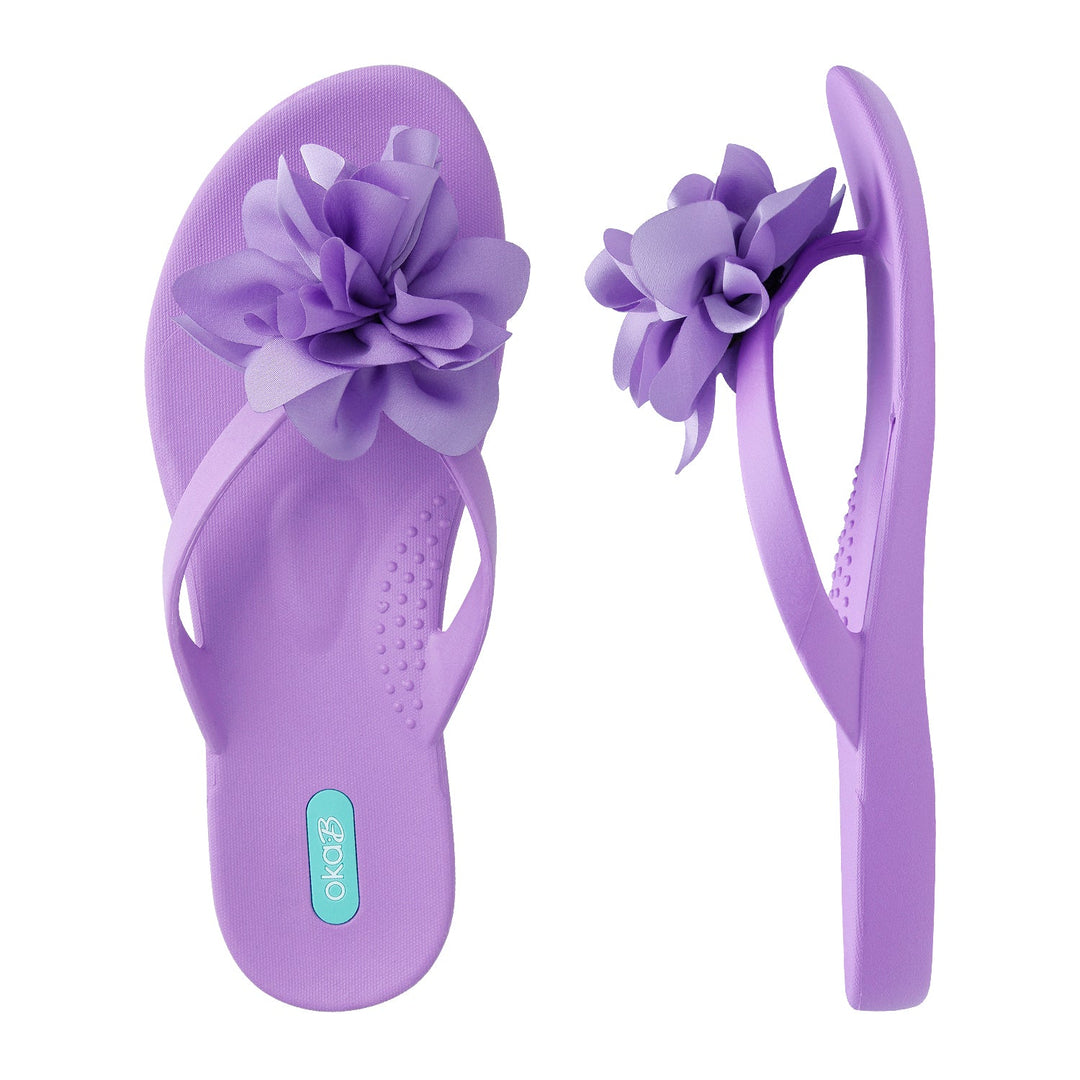 Vivie, Comfortable Flower Flip Flops for Women